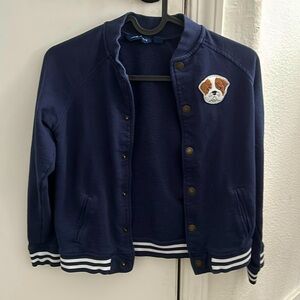 Janie and Jack Bulldog Varsity Sweater Jacket Sz 7 to 8